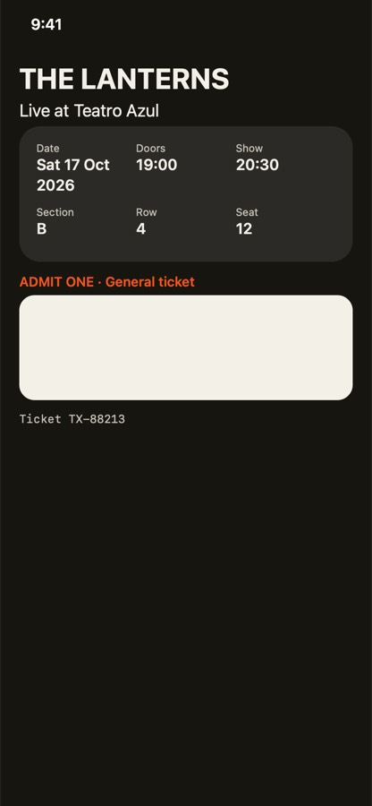 Keep event tickets and concert details organized