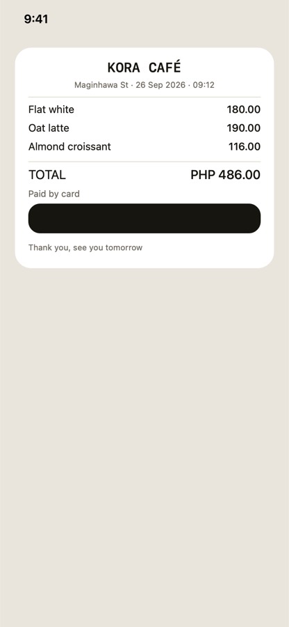 Organize cafe receipts and expenses screenshot